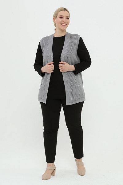 TEK Summer Classic Mercerized Openwork Large Size Mother Vest with Pockets