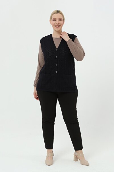 TEK Summer Classic Mercerized Diamond Openwork Large Size Mother Vest with Pockets