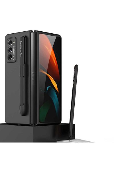 Fuchsia Galaxy Z Fold 2 Compatible Case with Pen Slot + Capacitive Touch Pen