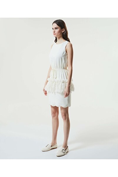 Machka Φόρεμα κρεπ με ρίγες από δαντέλα