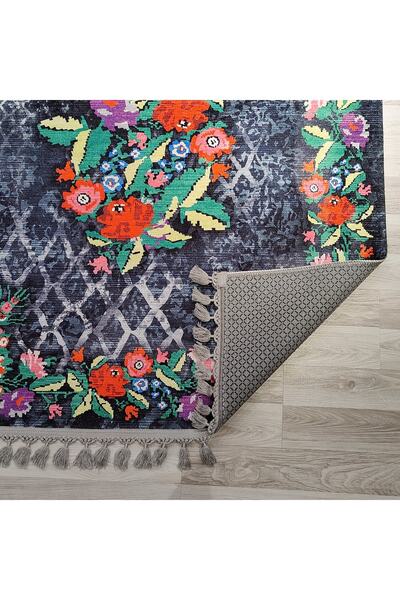 EVA LIFE Karabağ Elit Desenli Saçaklı Salon Halısı Şönil Pamuk-polyester Halı