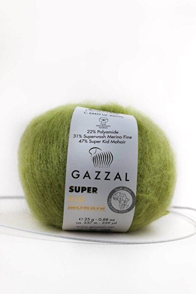 Gazzal Σούπερ Κιντ Μοχέρ - 25 γρ. 78% Μαλλί - 22% Πολυεστέρας, Μείγμα Φυσικού...