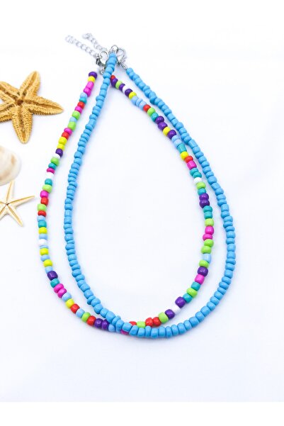 DENİZDENAL Kum Boncuk Kolye 2 Li Tarz