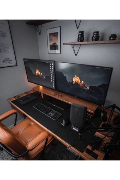 garaccu Felt Desk and Mouse Mat Pad for Office Gamer and Study Desk 50x130 Cm (Custom Size)