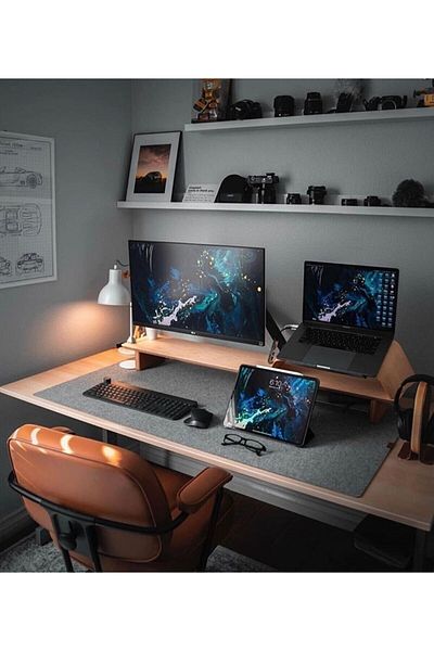 garaccu Felt Desk and Mouse Mat Pad for Office Gamer and Study Desk 50x100 Cm