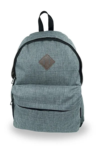 Sivilen Unisex Water Resistant Daily Medium Size Gray Backpack with Front Compartment and Side Pocket