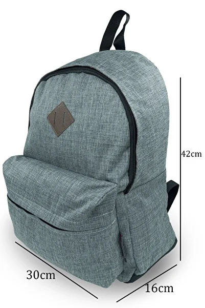 Sivilen Unisex Water Resistant Daily Medium Size Gray Backpack with Front Compartment and Side Pocket