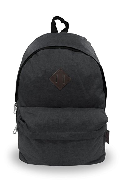 Sivilen Unisex Suya Dayanıklı Ön Bölmeli Yan Cepli Günlük Orta Boy Siyah Sırt...