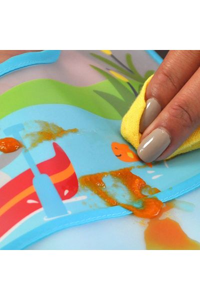 iplay 2 Pieces, I Play Waterproof 9-18 Months Eva Fabric Baby Velcro Bib, Pack of 2