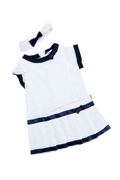 andywawa 9 - 12 Months, One Size, Marine Time Summer Dress with Headband