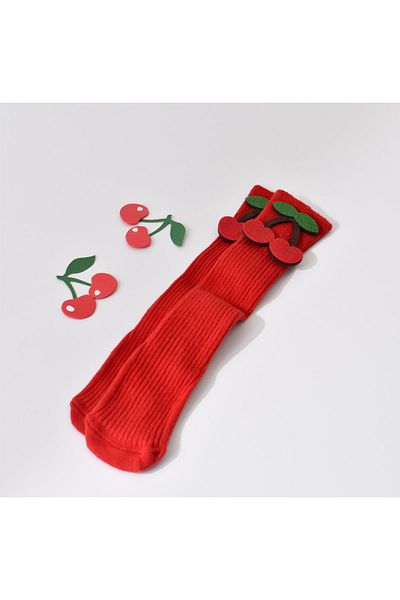Little Ya Ya Love Baby Girl Cherry Figured Socks (CHERRY)