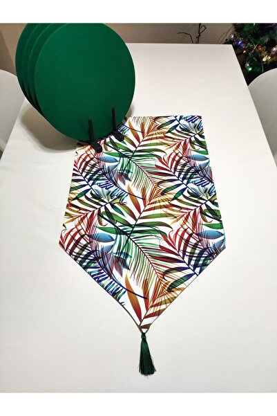 Viemso Colorful Tropical Leaf Pattern Runner, 2-Piece Charger Case (Excluding Wooden Charger Plates)
