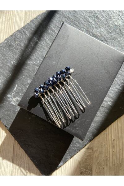 Pearly Handmade (G)Μπλε Μίνι Χτένη Πόρπη 4 εκ