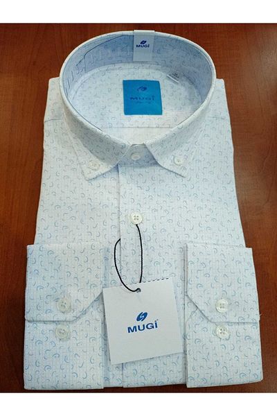 MUGİ Ανδρικό πουκάμισο Güncüoğlu με μακρυμάνικο λεπτή εφαρμογή