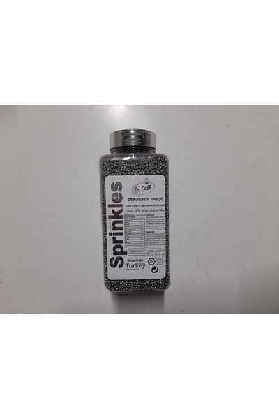 Dr. Gusto Gusto Edible Decorative Dragee 2 mm Silver Beads 250 Gr