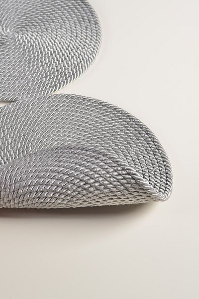 Natural Dowry Flossy Grey Washable Poly Straw Rope Τραπέζι τραπεζαρίας Τραπεζάκι σαλονιού Κάλυμμα κουζίνας Runner