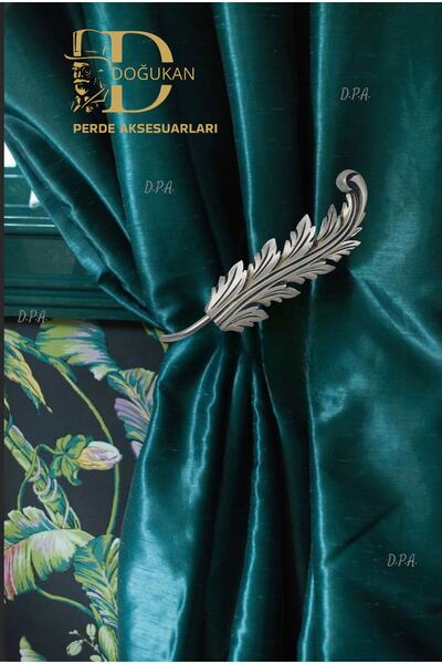 Doğukan perde aksesuarları Orta Yeni Kolbağı Gümüş Varak Fon Perde Toplama (1...