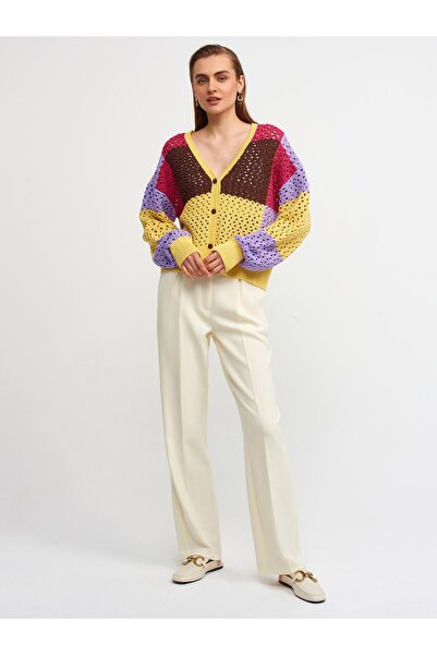 Dilvin 60131 Ζακέτα-σάρι με ανοιχτή λαιμόκοψη με κουμπιά