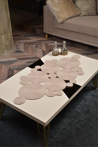 Natural Dowry Niya Light Mink Washable Polyp Wicker Rope Living Room Dining Table Coffee Table Kitchen Cloth Runner