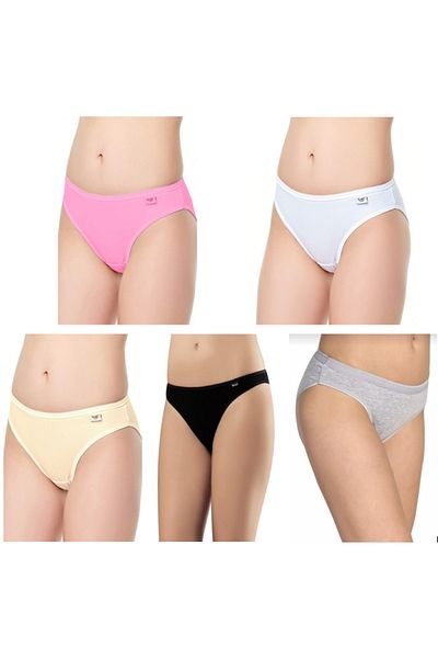 Tutku Pachet 5 piese Oportunitate Pachet pentru femei Chiloți bikini scrise din bumbac elastan