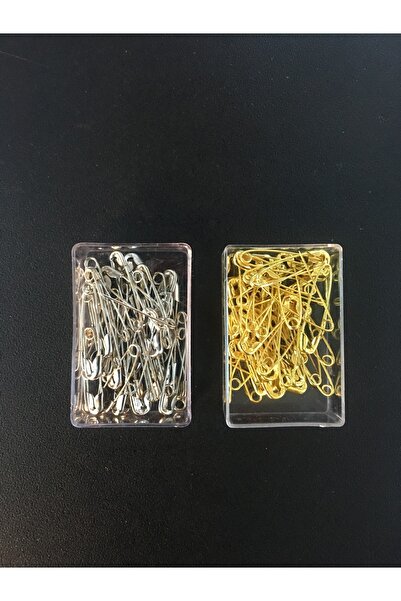 Kayıran terzi malzemeleri Çengelli Iğne Küçük Boy Altın-gümüş Renk(40 Ad.+40 Ad.)