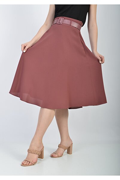 SORALLİNE Γυναικεία φούστα με φαρδύ κάτω μέρος 75 εκ. Μήκος Εταμίν Μοτίβο 780 Τριαντάφυλλο