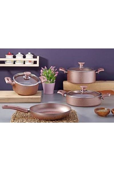 Tuna 7 Piece Granite Pot Set - Rosa