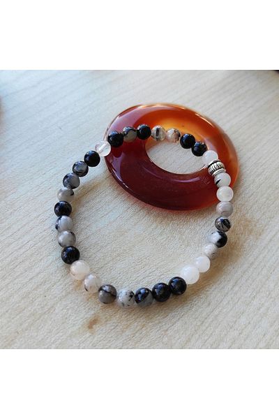 ByKolyeucum 6 mm Rutile Quartz Natural Stone Bracelet