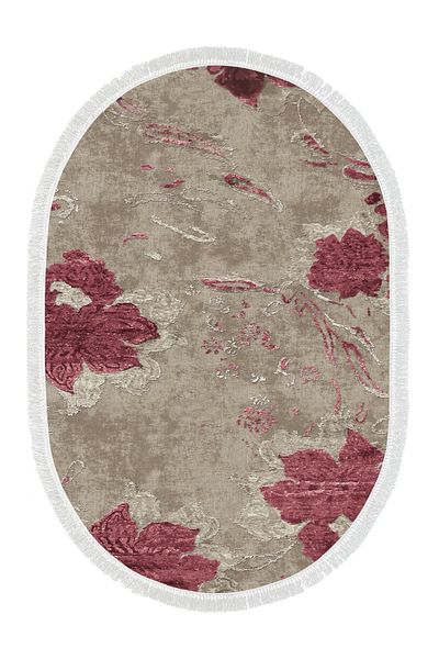 Alanur Home Eko Trend Djt 2 Pack Πλενόμενη Βάση Οβάλ Χαλάκι Μπάνιου 660m Ακουαρέλα σε σκόνη (60 X 100 - 50 X 60)