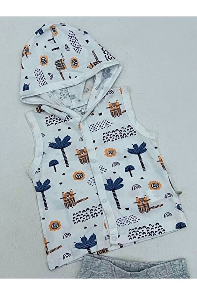 For My Baby Cat in the Park Themed Vest Set with Snap Fasteners
