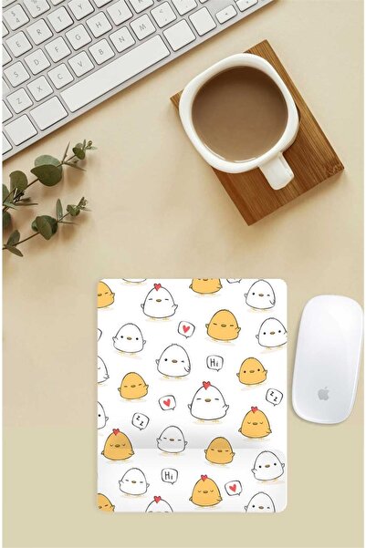 Gizeo Concept Mouse Pad cu model Mixed Chickens cu suport pentru încheietura mâinii