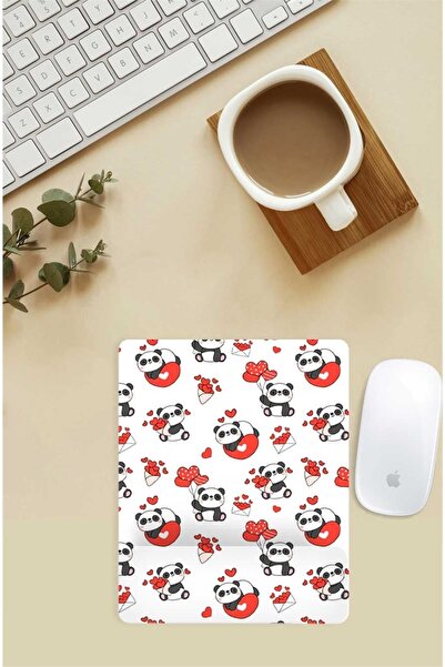 Gizeo Concept Mouse Pad cu model Panda îndrăgostiți cu suport pentru încheiet...