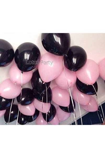 LOTUS PARTY مجموعة بالونات سوداء ووردية مكونة من 30 قطعة