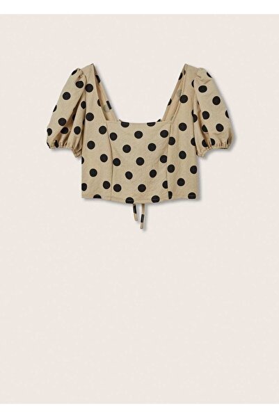 MANGO Krótki top w kropki