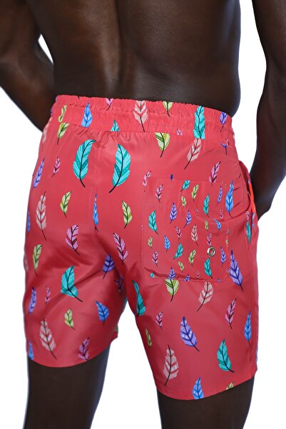 Enzo Stanley Men's Patterned Red Sea Shorts