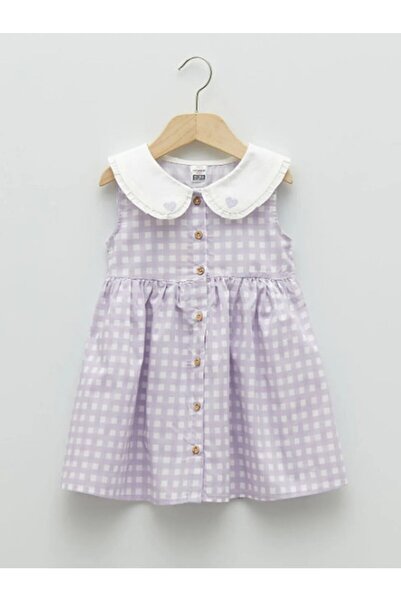 LC Waikiki Peter Pan Collar Plaid Patterned Baby Girl Dress