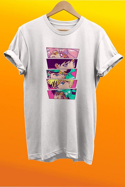 remonz Sailor Moon Crew εμπριμέ 100% βαμβακερό μπλουζάκι Basic T-shirt κανονικού μεγέθους