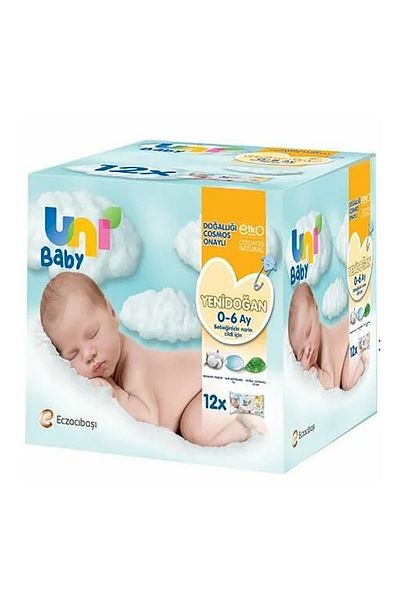 Uni Baby Newborn 12 Pack Wet Wipes 480 Sheets