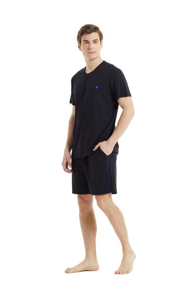 Blackspade Men's Pajama Set with Shorts 30814 - Black