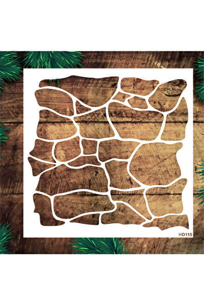 STENCİLTASARIM Stencil Tasarım Hd115 Taş Duvar- Dekoratif Duvar, Fayans Ve Eş...