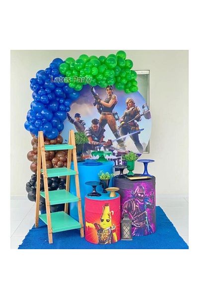 LOTUS PARTY 100 Pieces - Balloon Chain Set -( Green - Navy Blue - Brown - Black Balloon )