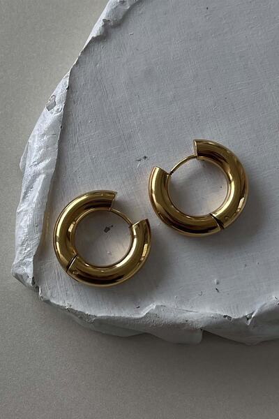 Amoreist Amore.ist Store Çelik Halka S Boy Gold Küpe