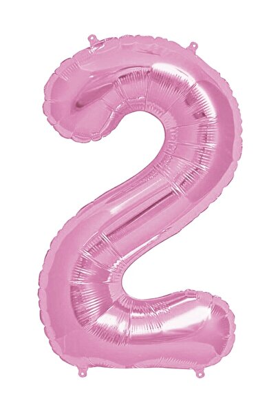 BEST PARTİ DOĞUM GÜNÜ PARTİ SÜSLERİ Foil Balloon 34 Inch 80 Cm 2 Number Pink