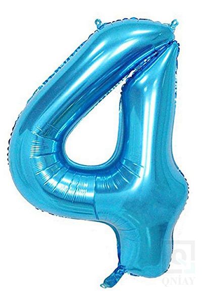 BEST PARTİ DOĞUM GÜNÜ PARTİ SÜSLERİ Foil Balloon 34 Inch 80 Cm 4 Numbers Blue