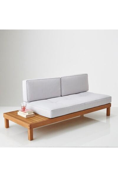 BUĞLEM Iroko Tik Ağacı (150*70*30) Minderli Bahçe Teras Balkon Ev Kış Bahçesi Sedir