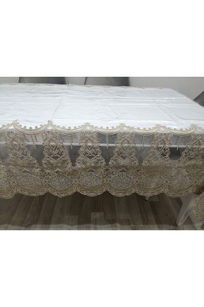 Haspen Față de masă cu dantelă franceză transparentă din silicon Aygül Daily & Dowry
