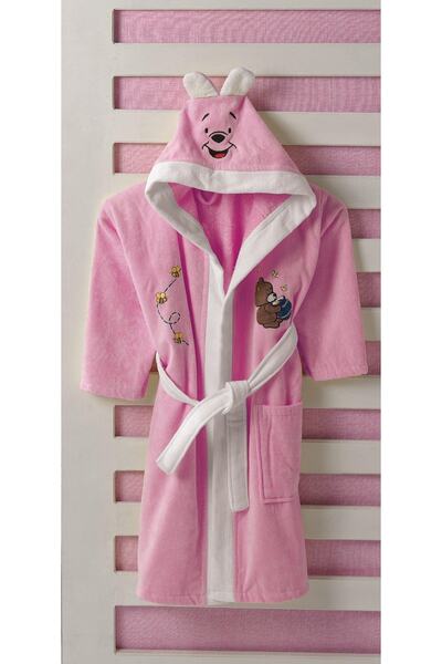 Tombik Baby %100 Pamuk Pembe Çocuk Bornozu