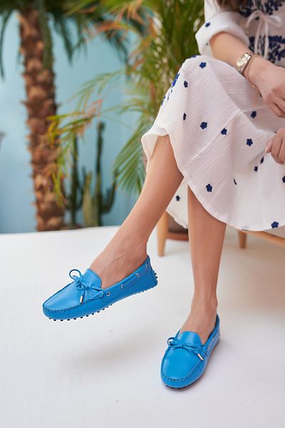 ANGELİNA JONES Embera Γυναικείο Loafer - Μπλε, Γνήσιο Δέρμα, Γνήσια Σόλα
