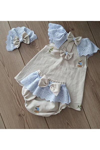 Tozpembebaby Rabbit Embroidered Linen Set