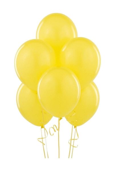 DÜVENCİ TİCARET Yellow Metallic Balloon - 10 Pieces M132